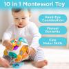 imageiPlay iLearn 10 in 1 Baby Busy Board Cube Montessori Sensory Toy Toddler 13 Infant Carseat Plane Travel Kid Education Learning Activity Birthday Gift 6 9 10 12 18 Month 1 2 Year Old Boy Girl10 in 1
