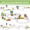 imageiPlay iLearn 62PCS Kids Construction Track Toy Train Set Electric Motorized Magnetic Truck Toy WTractor Crane Forest Railway Engineering Building Playset Birthday Gift 3 4 5 6 7 Boy Girl Toddler