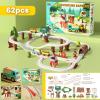 imageiPlay iLearn 62PCS Kids Construction Track Toy Train Set Electric Motorized Magnetic Truck Toy WTractor Crane Forest Railway Engineering Building Playset Birthday Gift 3 4 5 6 7 Boy Girl Toddler