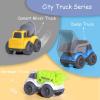 imageiPlay iLearn 6PCS Friction Cars Toy for Toddlers 13 Small Push Go Construction Truck Kid Age 24 Mini Play Vehicle Dump Garbage Fire Truck Birthday Stocking Gift Cake Topper 12 18 Month Boy Girl