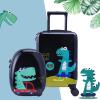 imageiPlay iLearn Airplane Kids Luggage Boys Carry On Suitcase 18quot Hardside Travel Luggage Set WBackpack Toddler Rolling Luggage W 4 Spinner Wheels Children Holiday Birthday GiftDinosaur