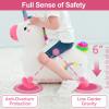imageiPlay iLearn Bouncy Pals Hopping Unicorn Horse Toddler Girl Inflatable Bouncing Animal Hopper Toy Outdoor Indoor Plush Ride on Bouncer Baby Birthday Gift 18 Month 2 3 4 Year Old Kid  UnicornUnicorn