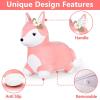 imageiPlay iLearn Bouncy Pals Hopping Unicorn Horse Toddler Girl Inflatable Bouncing Animal Hopper Toy Outdoor Indoor Plush Ride on Bouncer Baby Birthday Gift 18 Month 2 3 4 Year Old Kid  UnicornFox