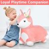 imageiPlay iLearn Bouncy Pals Hopping Unicorn Horse Toddler Girl Inflatable Bouncing Animal Hopper Toy Outdoor Indoor Plush Ride on Bouncer Baby Birthday Gift 18 Month 2 3 4 Year Old Kid  UnicornFox