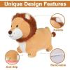 imageiPlay iLearn Bouncy Pals Lion Hopper Toy Toddler Plush Bouncing Animal Inflatable Ride on Bouncer WPump Indoor Outdoor Hopping Horse Kid Jumping Toy Birthday Gift for 2 3 4 5 Year Old Boy Girl
