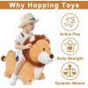 imageiPlay iLearn Bouncy Pals Lion Hopper Toy Toddler Plush Bouncing Animal Inflatable Ride on Bouncer WPump Indoor Outdoor Hopping Horse Kid Jumping Toy Birthday Gift for 2 3 4 5 Year Old Boy Girl