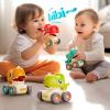 imageiPlay iLearn Dinosaur Press to Go Car Toys for Toddlers 13 Baby Dinos Racing Cars Infant Play Whistle Vehicle Set Push Go Friction Car for 691218 Month 12 Years Old Boys 1st Birthday Gift