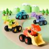 imageiPlay iLearn Dinosaur Truck Toys for Toddlers Boys Dinos Press Go Racing Cars Kids Construction Sandbox Vehicles Playset Baby Push Go Friction Car Set Birthday Gift for 18 Month 2 3 4 5 Years Old