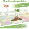 imageiPlay iLearn Floor Puzzle for Kids Ages 35 46 Dinosaur Jigsaw Puzzle 52Pcs Wooden Jumbo Dino Animal Puzzles Game Toddler Educational Learning Toy Preschool Birthday Gifts for Boy Girl Child