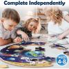 imageiPlay iLearn Floor Puzzles for Kids Ages 36 Jigsaw Puzzle for kids Ages 48 Toddler Large Wooden Learning Toy Educational Round Planets Solar System Birthday Gift for 57 Year Old Boy Girl Child
