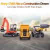 imageiPlay iLearn Heavy Duty Construction Site Playset Metal Dump Truck Excavator Digger Backhoe Tractor Bulldozer Diecast Vehicle Outdoor Sandbox Car Toy Birthday Gift 3 4 5 Year Old Boy Kid Toddler