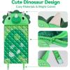 imageiPlay iLearn Kid Sleeping Bag Dinosaur Slumber Sack Toddler Boy Nap Mat 2 in 1 Green Dinos Cushion Blanket Happy Travel Sleepover Daycare Preschool Birthday Gift for 3 4 5 6 Years Old ChildDinosaur