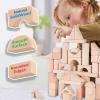 imageiPlay iLearn Kid Wooden Building Block Set Toddler Natural Wood Block Montessori Learning Toy Large Hardwood Stacking Brick Castle Unit Preschool Classroom Gift 2 3 4 5 6 8 Year Old Boy Girl Child