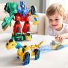 imageiPlay iLearn Kids Dinosaur Transforme Robot Toy Magnetic Construction Trucks Transform into Dinosaurs Toddler STEM Educational Learning Toy Cool Birthday Gifts for 3 4 5 6 7 8 Year Old Boy Girl