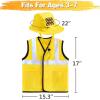 imageiPlay iLearn Kids Firefighter Costumes Toddler Fireman Dress up Boy Fire Pretend Chief Outfit Halloween Role Play Career Suit WWalkie Talkie Hose Party Birthday Gift for 3 4 5 6 7 Year Old GirlConstruction Worker
