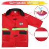 imageiPlay iLearn Kids Firefighter Costumes Toddler Fireman Dress up Boy Fire Pretend Chief Outfit Halloween Role Play Career Suit WWalkie Talkie Hose Party Birthday Gift for 3 4 5 6 7 Year Old GirlFire Fighter