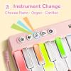 imageiPlay iLearn Kids Mini Piano Toy WRainbow Lights Toddler Pocket Travel Piano Keyboard for 13 Portable Musical Instrument Toys Music Interactive Birthday Gift 2 4 5 6 Year Old Boy Girl ChildPinkPink
