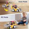 imageiPlay iLearn Remote Control Construction Truck Toy for Toddlers 24 Baby RC Car Toys WLight Sound Backhoe Loader Play Vehicle Birthday Gift 18 24 Month Infant 2 3 4 5 Year Old Boy Girl Children