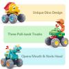 imageiPlay iLearn Toddler Monster Truck Toy Baby Pull Back Toy Car 1 2 3 Year Old Boy BigWheels Play Vehicles Friction Powered Babies Push Go Animal Car Cool Birthday Gift for 12 18 24 Month Kid GirlDinosaur Truck