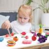 imageiPlay iLearn Wooden Play Food Toy Kids Wood Cutting Magnetic Fruit Vegetables Toddler Cooking Pretend Play Kitchen Food Set Montessori Educational Birthday Gift for Age 3 4 5 6 7 Year Old Girl Boy