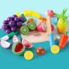 imageiPlay iLearn Wooden Play Food Toy Kids Wood Cutting Magnetic Fruit Vegetables Toddler Cooking Pretend Play Kitchen Food Set Montessori Educational Birthday Gift for Age 3 4 5 6 7 Year Old Girl Boy