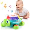 imageiPlay iLearn Baby Musical Turtle Toy Spanish English Bilingual Learning Toddler Crawling Toys W Light ampamp Sound Infant Development Educational Birthday Gifts 6 7 8 9 10 12 Month 1 Year Old Boy Girl