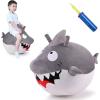imageiPlay iLearn Bouncy Pals Kid Shark Bouncy Balls Toddler Hammer Head Shark Bouncing Ball WHandle Outside Ride Hopper Toy Outdoor Active Hopping Jumper Birthday Gift 2 3 4 5 6 Year Old Boy GirlGreat White Shark