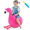 imageiPlay iLearn Bouncy Pals Kids Flamingo Hopper Ball Inflatable Bouncing Animal Hopping Toys Pink Plush Ride on Bouncer Outdoor Indoor Active Jumping Birthday Gift for 3 4 5 6 Year Old Girl ToddlerFlamingo