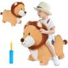 imageiPlay iLearn Bouncy Pals Lion Hopper Toy Toddler Plush Bouncing Animal Inflatable Ride on Bouncer WPump Indoor Outdoor Hopping Horse Kid Jumping Toy Birthday Gift for 2 3 4 5 Year Old Boy Girl