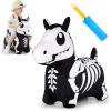 imageiPlay iLearn Bouncy Pals Skeleton Hopping Horse Toddler Bouncing Animal Toys Inflatable Plush Bounce Hopper Kid Indoor Ride On Bouncer Halloween Birthday Gifts 18 Months 2 3 4 5 Year Old Boy Girl