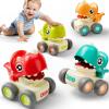 imageiPlay iLearn Dinosaur Press to Go Car Toys for Toddlers 13 Baby Dinos Racing Cars Infant Play Whistle Vehicle Set Push Go Friction Car for 691218 Month 12 Years Old Boys 1st Birthday Gift