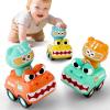 imageiPlay iLearn Press to Go Animal Car Toys for Toddlers 13 Baby Push Go Friction Racing Cars Toy 3pcs Infant Play Vehicle Set for 12 18 24 Month 1st Birthday Gifts for 1 2 3 Year Old Boy Girl Child