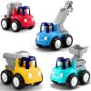 imageiPlay iLearn Toddler Construction Toy Trucks for Toddlers 13 Baby Push Go Cars Kids Friction Powered Vehicles Set WCrane Cement Lift Dump Truck Birthday Gifts 12 18 Month 2 4 Year Olds Boy Girl