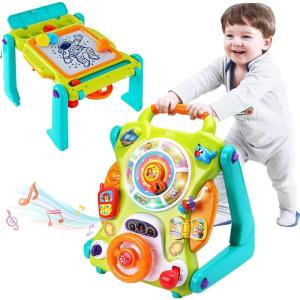 imageiPlay iLearn 3 in 1 Baby Walker Sit to Stand Toys Kids Activity Center Toddlers Musical Fun Table Lights and Sounds Learning Birthday Gift for 9 12 18 Months 1 2 Year Old Infant Boy Girl