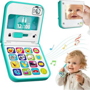 imageiPlay iLearn Baby Cell Phone Toy 612 Month Toddler Flip Smartphone Pretend Play Mirror Sound Kids Music Learning Montessori Travel Game Infant Fun Birthday Gift 1218M Children Boy Girl 1 2 3 Yr