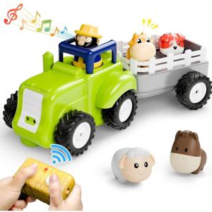 imageiPlay iLearn Baby Farm Tractor Toy Cool Remote Control Truck Toy for Toddler 23 Infant Music RC Animal Trailer WSound Easter Birthday Gift for 18 24 Month 2 3 4 Year Old Boy Girl Kid Children