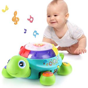 imageiPlay iLearn Baby Musical Turtle Toy Spanish English Bilingual Learning Toddler Crawling Toys W Light ampamp Sound Infant Development Educational Birthday Gifts 6 7 8 9 10 12 Month 1 Year Old Boy Girl