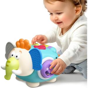 imageiPlay iLearn Baby Unicorn Activity Cube Infant Busy Cube Montessori Toy for 1 Year Old Babies Carseat Plane Travel Toy Toddler Sensory Development Learning Birthday Gift 691218 Months 2 3 YearsElephant