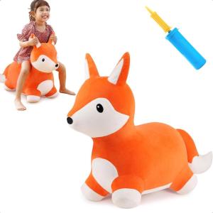 imageiPlay iLearn Bouncy Pals Tiger Hopper Toy Toddler Hopping Horse Kid Plush Ride on Animal Bouncer WPump Inflatable Bouncing Rider Indoor Outdoor Jumping Birthday Gift 2 3 4 5 6 Year Old Boy GirlFox