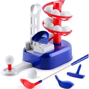 imageiPlay iLearn Kids Golf Balls Toys Set One Dozen Outdoor Sport Ball Toy Age 35 Toddler Indoor Golf Ball Game Child Active Exercise Yard Play Birthday Gifts for 4 6 7 8 Year Olds Boys GirlsBlue Golf