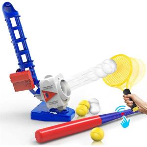 imageiPlay iLearn Kids Pitching Machine Toys 2 in 1 RC Baseball Tennis Pitcher Auto Ball Launching Bat Boy Outdoor Outside Sports Backyard Game Birthday Gift 5 6 7 8 10 12 Yr YouthPartially AssembledPartially Assembled