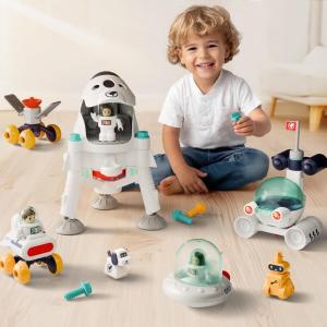 imageiPlay iLearn Kids Space Toys Spaceship Adventure Planet Playset W 2 Astronaut Rocket Shuttle Boy Educational STEM Outer Space Solar System Toy Cool Birthday Gift 3 4 5 6 7 8 Year Old Girl Toddler