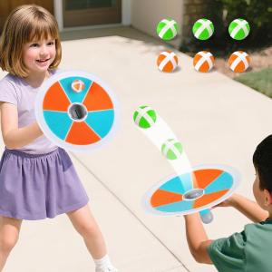 imageiPlay iLearn Pop Stick Ball Game Outdoor Toys for Kids Toss Chase Launching Ball Sports Game for Child Boys Outside Yard Fun Family Activity Cool Birthday Gifts for 3 4 5 6 7 812 Year Old Girls