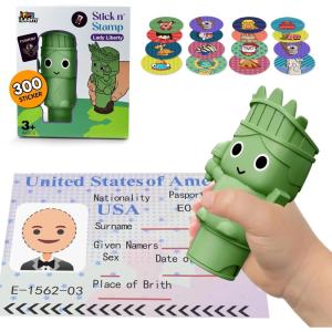 imageiPlay iLearn Unicorn Stamp ampamp Sticker Toy 400 Stickers ampamp 18Page Stamper Activity Book Toddler Art Crafts Kit for Road Trip Travel Creative Educational Birthday Gift 3 4 5 6 7 8 Year Old Girls KidLady Libert