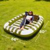 imagePool Wave Inflatable Pool Lounger Floats WWater Sprinkler 80quot x 66quot Large Tanning Bed for Adult Kids Outdoor Sun Bathing Floating Blow up Raft WPillow Summer Beach Lake Family Party Gift  BlueGreen