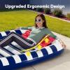 imagePool Wave Inflatable Pool Lounger Floats WWater Sprinkler 80quot x 66quot Large Tanning Bed for Adult Kids Outdoor Sun Bathing Floating Blow up Raft WPillow Summer Beach Lake Family Party Gift  BlueBlue
