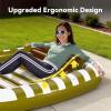 imagePool Wave Inflatable Pool Lounger Floats WWater Sprinkler 80quot x 66quot Large Tanning Bed for Adult Kids Outdoor Sun Bathing Floating Blow up Raft WPillow Summer Beach Lake Family Party Gift  BlueGreen