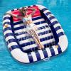 imagePool Wave Inflatable Pool Lounger Floats WWater Sprinkler 80quot x 66quot Large Tanning Bed for Adult Kids Outdoor Sun Bathing Floating Blow up Raft WPillow Summer Beach Lake Family Party Gift  BlueBlue