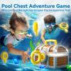 imagePool Wave Kids Diving Pool Toy Large Treasure Chest Water Dive Game WKeys Gems Fish Toddler Outdoor Swimming Treasure Box Playset Fun Summer Swim Party Gifts 3 4 5 6 7 8 10 12 Year Old Boy Girl
