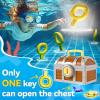 imagePool Wave Kids Diving Pool Toy Large Treasure Chest Water Dive Game WKeys Gems Fish Toddler Outdoor Swimming Treasure Box Playset Fun Summer Swim Party Gifts 3 4 5 6 7 8 10 12 Year Old Boy Girl